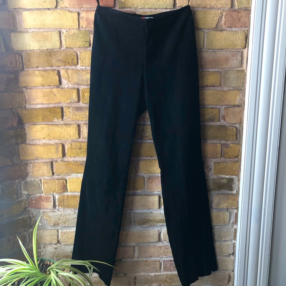 Vintage 90s black leather pants by Live a Little brand size 6